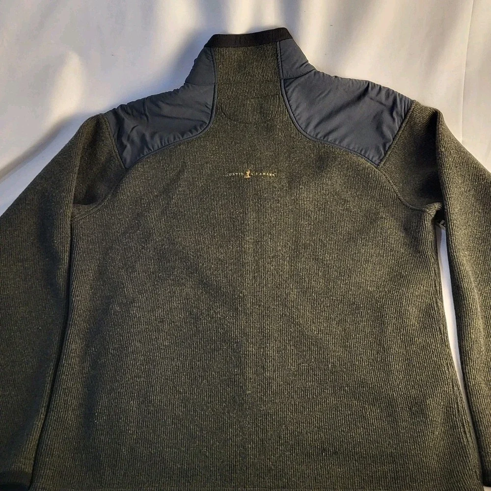 Justin Charles Men's Sm Wool Blend Full Zip Jacket Dark Green Black Canada